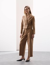 M&S - Autograph Womens Beige Loose Fit Women Trousers
