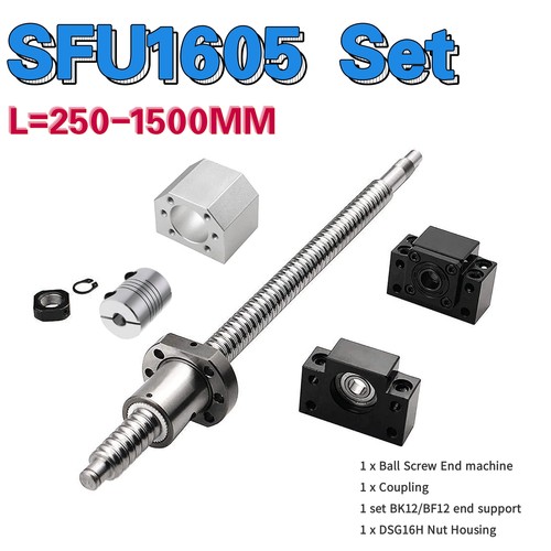 Cnc ballscrew sfu1605 - ballscrew, l=250