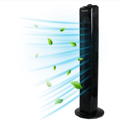 Black tower bladeless fan - black,