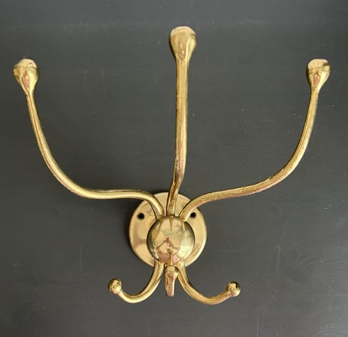 Brass wall coat hat - rack, heavy