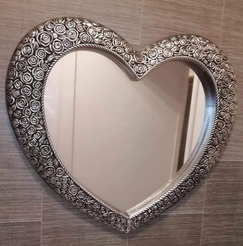 Silver heart shape rose wall - rose,