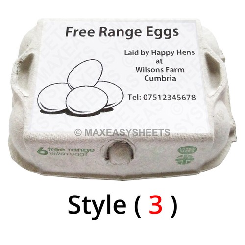 Egg box labels custom - box,