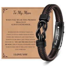 Mens Infinity Bracelet Leather