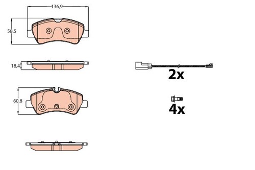 Trw gdb2161 brake pad - gdb2161,
