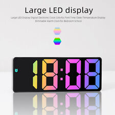 LED Electric Digital Alarm Clock Mains Mirror Temperature Display for Bedroom UK