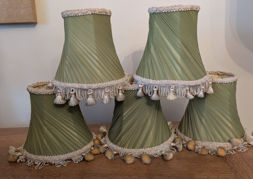 Five vintage green chiffon - five,