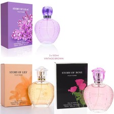 3 x Story of Rose , Lily , Lilac Perfume Women's Fragrance EDP for her 100ml