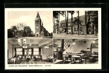 Postcard Schmedehausen near Greven, Gasthof zur Domschänke Weiligmann, Church 