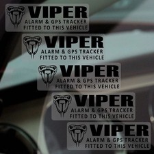 5x Signs VIPER GPS Tracking Stickers Device Alarm Security Tracker Warning Black
