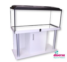 DIVERSA AQUARIUM with STAND / CABINET and LED LID Fish Tank COMFORT LINE - WHITE