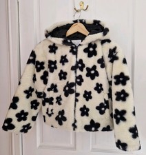 Girls Faux Fur Zipped Hooded
