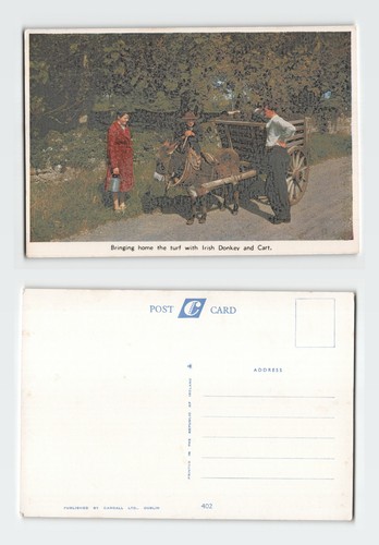 Vintage postcard bringing home - bringing,