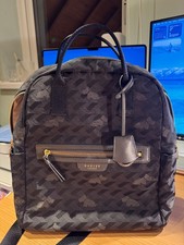 RADLEY LONDON BLACK DOG TOOTH CHECK MEDIUM ZIPTOP BACKPACK.