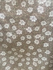 1970s Floral Curtains Brown