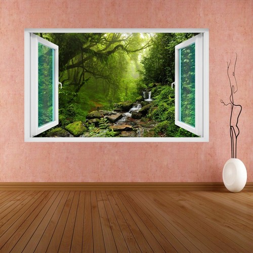 Tropical forest river wall - forest,