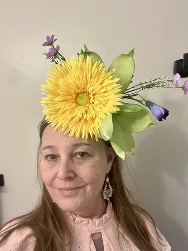 Hat fascinator gold - fascinator,