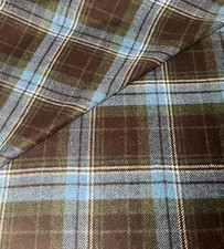 100% Wool Tweed Fabric Blue
