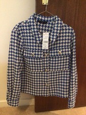 Dog Tooth Check Blue and White