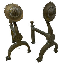 Pair Antique Victorian Brass