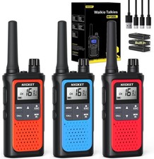 Walkie Talkies Long Range NXGKET 3Pcs PMR446 Rechargeable FREE POST