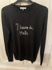 Bella Freud 7 Heures  Du Matin’ Black Glittery Wool Jumper Size M Excellent Con
