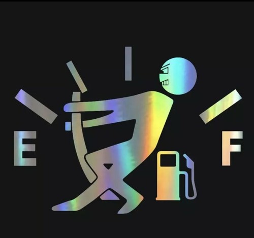 Funny car sticker empty fuel - funny,