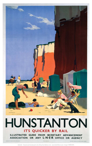 Vintage hunstanton beach art - vintage,