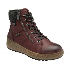 LOTUS - PENRITHE | Womens/Ladies Zip/Lace Up Waterproof Ankle Boot Bordo