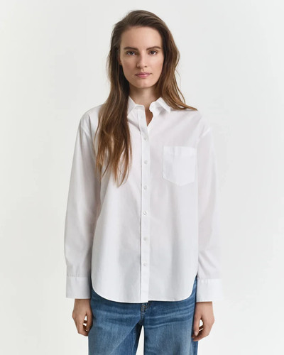 Gant white poplin oversized - white,