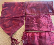 Sheer Red Beaded Table Runner