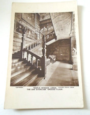 oak staircase ground floor temple newsam leeds  postcard (eb4
