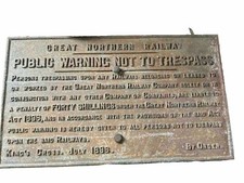 Antique Great Northern Railway Cast Iron Sign