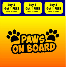 DOGS PAWS ON BOARD Car Bumper Sticker Decal Vinyl DOG PAW Van Graphics Bumper