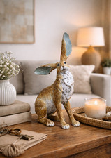 Rustic sitting hare - sitting, ornament
