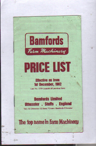 1962 bamfords farm machinery - bamfords,