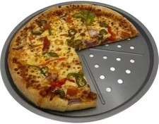 3 x Pizza Trays Non-Stick Heavy duty Stainless steel Insulated Round Trays