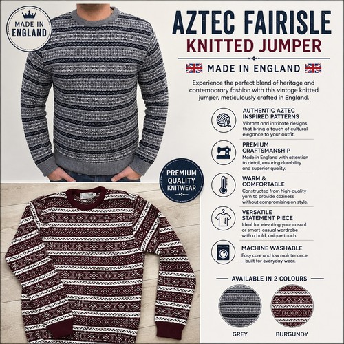 Mens aztec fairisle jumper - aztec,