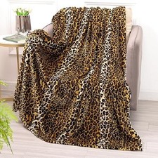 Fleece Throw Blanket Cheetah Print Super Soft Double Sided Fuzzy Fluffy Throw