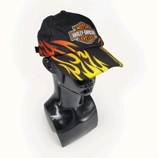 Harley Davidson Cap Flames Adults One Size Vintage Hat New Old Stock Free Post