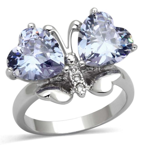 Amethyst butterfly ring purple