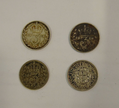 George silver 3 pence - x,
