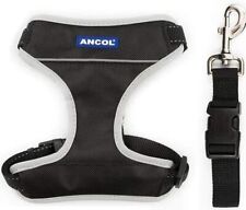 Dog Travel Harness - Black. Use In Car Or On Walks. Adjustable Reflective Padded