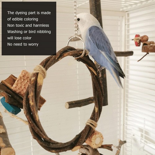 Wooden bird swing perch - swing,
