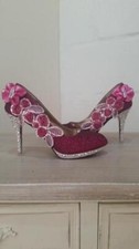 Woman's Crystal Gem Shoe 4"