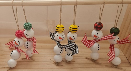 Pack wooden snowman - 2,
