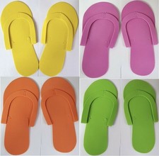 12 x Pairs Foam Pedicure Slippers Disposable Individually Wrapped Unisex Spa 