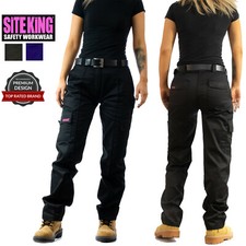 Ladies Cargo Combat Work Trousers Size 6 to 24 By SITE KING - WOMENS BLACK NAVY