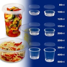 Round Food Plastic Containers + Lids_80~500ml_Cylindrical Takeaway Microwave Box