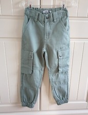 Girls Combat Cargo Casual Pants Trousers Size Age 5-6 Green Pep & Co VGC