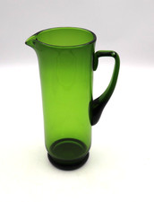 Vintage Green Glass Tall Jug